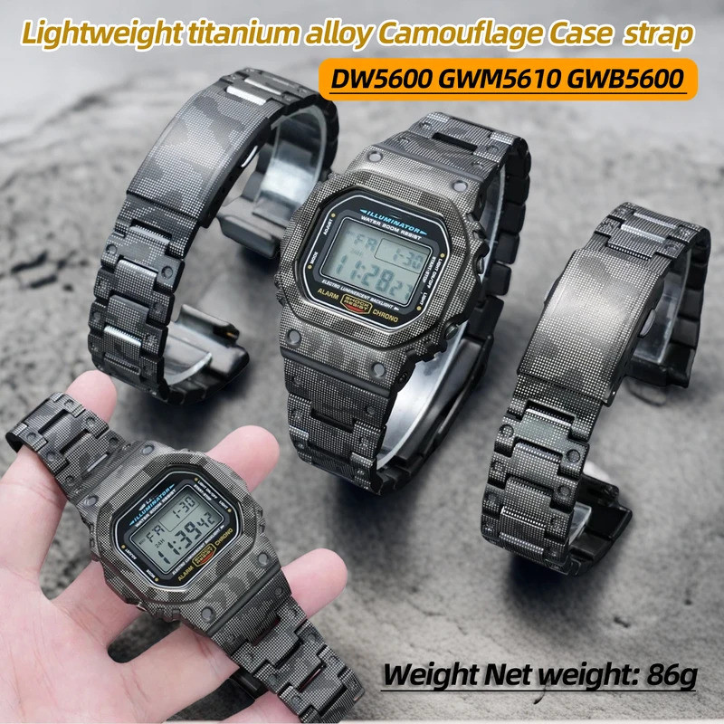 น้ําหนักเบา titanium alloy 5600 5610 Mod Kit Camouflage สําหรับ Casio DW5600 GWM5610 GWB5600 นาฬิกา 