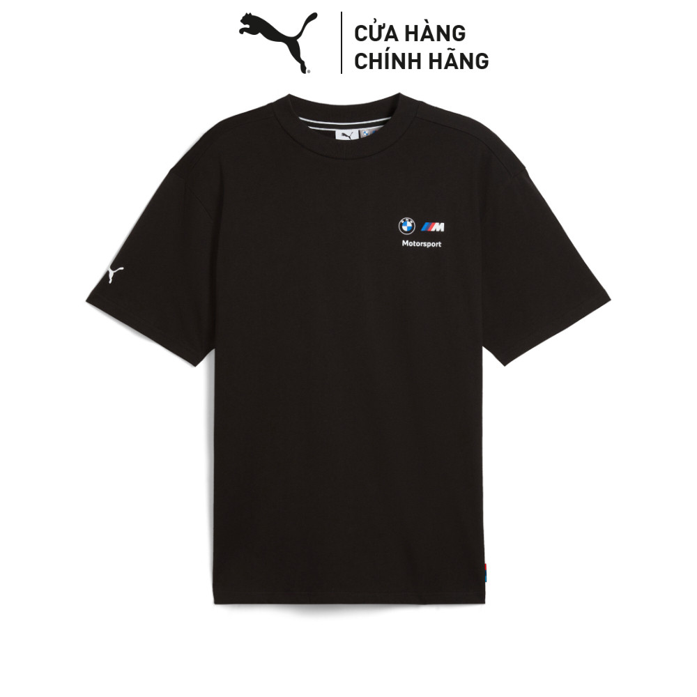 PUMA Mens Motorsport BMW MMS Stacked Logo Tee 2 สีดํา