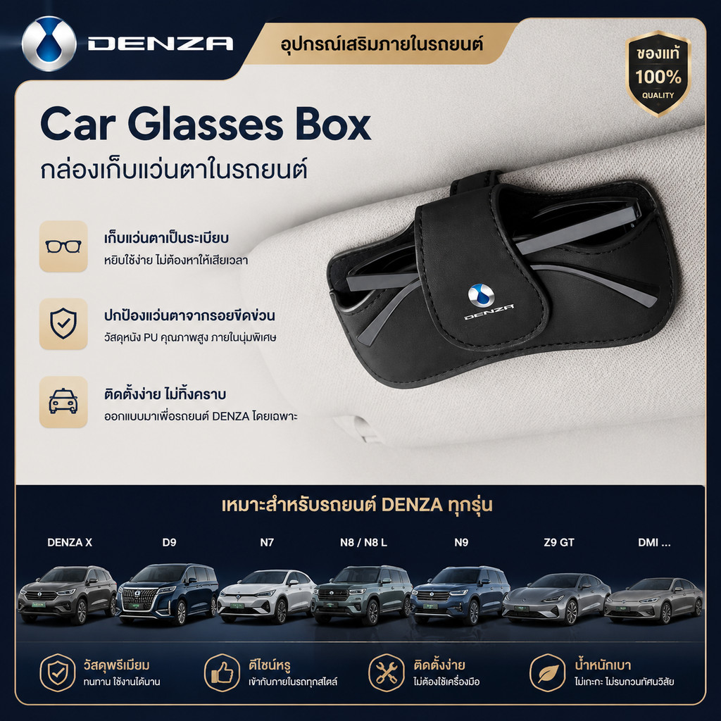 เหมาะสําหรับ Denza X D9 N7 X N8 N8 L N9 Z9 GT Dmi 2022 2023 2025 2026 รถ Sun Visor แว่นตาคลิป PU วัส