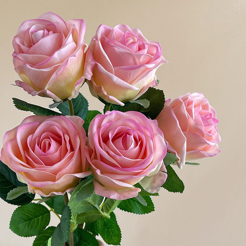 < Fish Moon > จําลองระดับไฮเอนด์ให้ความชุ่มชื้นรู้สึก Rose Big Rose Bud Bulgarian ดอกไม้ Rose 3 แท่ง