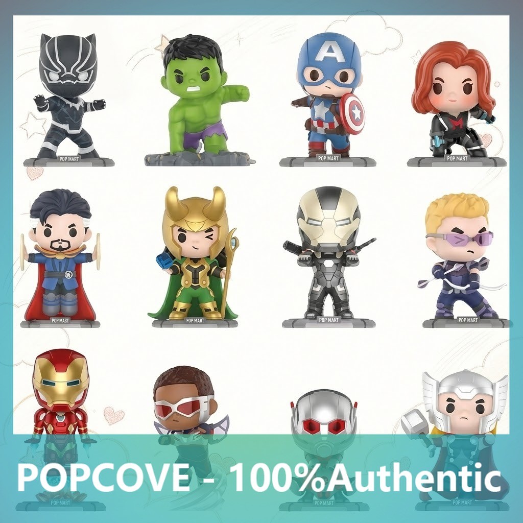 P POPMART Marvel Avengers Classic Series Mystery Box การตกแต่งการเล่นอินเทรนด์ของแท้