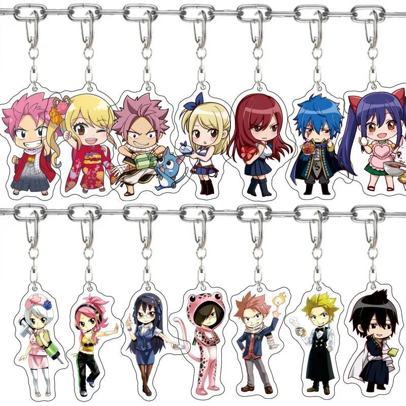 FAIRY TAIL Natsu Dragneel Anime Mica พวงกุญแจพัดลมพวงกุญแจ Charms
