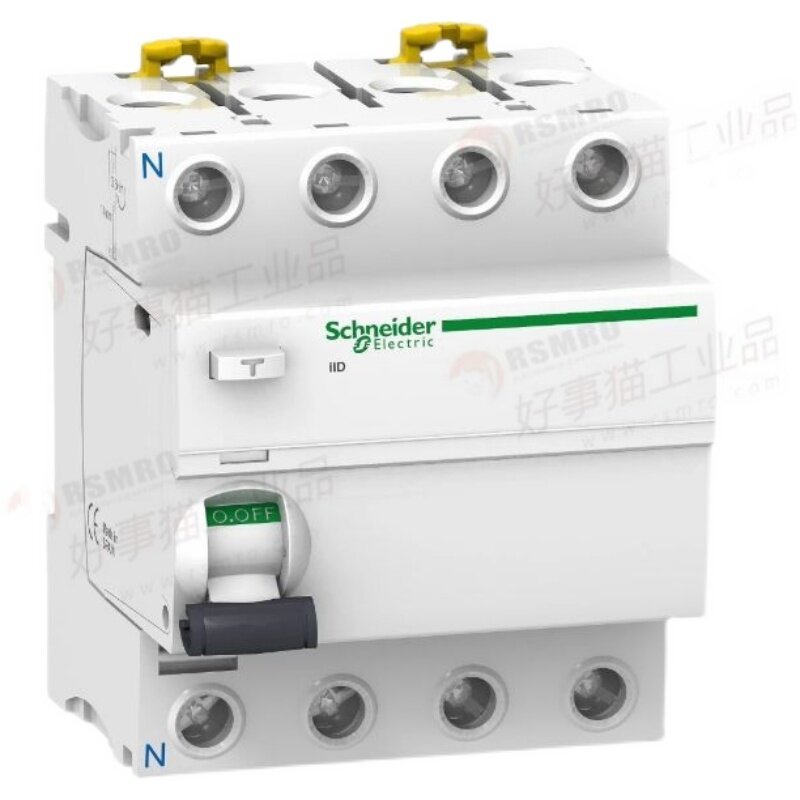A9R74440 Schneider เซอร์กิตเบรกเกอร์กระแสไฟตกค้าง 4 ขั้ว 40A, 300mA, iID RCCB RCD