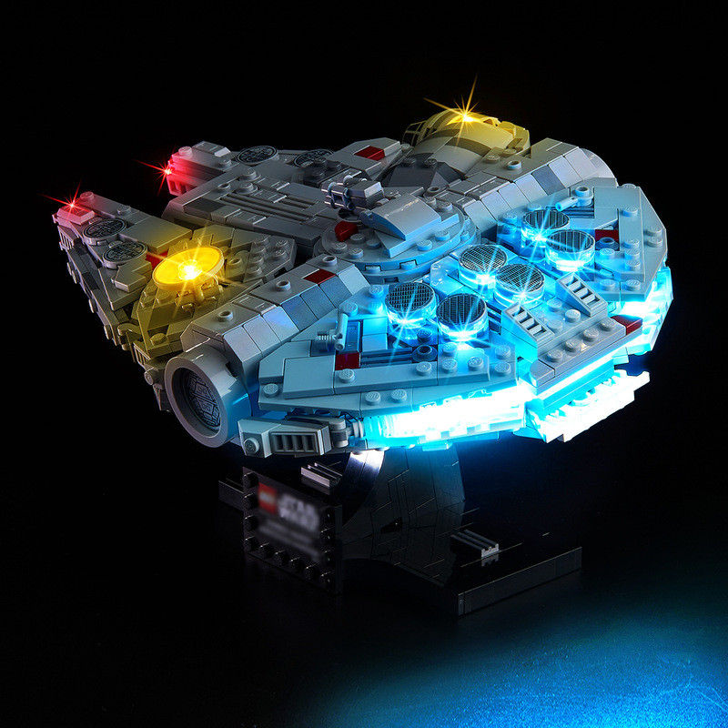 KY แม้แต่เหมาะสําหรับ 75375 Millennium Falcon Starship LED Building Block ของเล่นแสงชุด