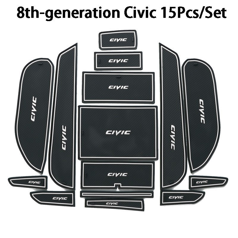 Honda 8th-Generation 9th-Generation 1.8L 2.0L 10th-Generation Civic Car Door Slot Mat Auto ภายในยางก