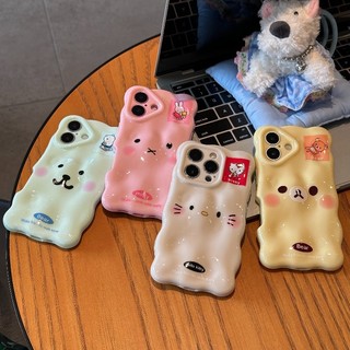 เหมาะสําหรับ iPhone 16 15 14 13 12 11 Pro Max X XR XS Max 7 8 Plus เคสโทรศัพท์ตลก Face Creative Wavy Edge สาวผู้หญิงฝาครอบ YD