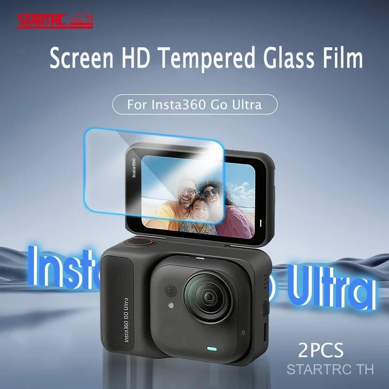 2PCS หน้าจอฟิล์มกระจกนิรภัยสําหรับ Insta360 Go Ultra กล้องป้องกันหน้าจอฟิล์ม HD กล้องป้องกันฟิล์มอุปกรณ์เสริม
