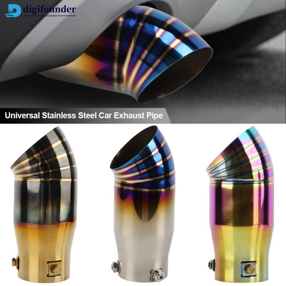 DIGIFOUNDER 76 มม.สแตนเลสท่อไอเสียรถด้านหลังเสียงรบกวน Canceller Muffler End Tail ท่อ Outlet Tailpip