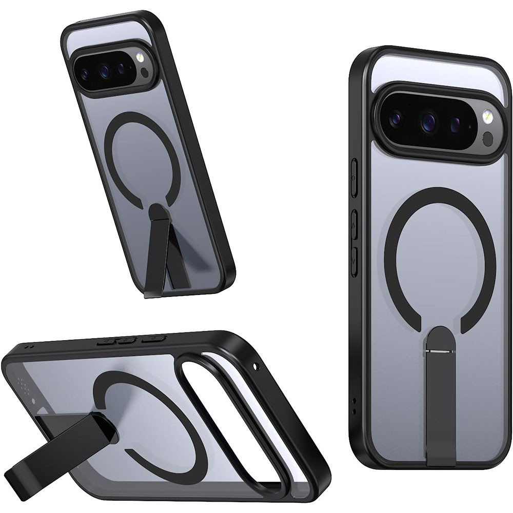 เคสแม่เหล็กออกแบบสําหรับ Google Pixel 10 Pro XL ขาตั้งแบบปรับได้ขาตั้งโลหะฝาครอบโทรศัพท์ที่ทนทานสําห
