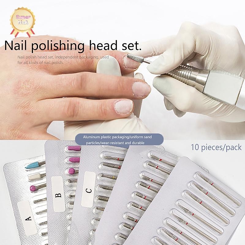 FLTH 10pcs เล็บเจาะบิตโรตารี่ไฟฟ้า Milling เครื่องตัดสําหรับ Pedicure เล็บไฟล์ Cuticle Burr เล็บเครื่องมืออุปกรณ์เสริม Vary