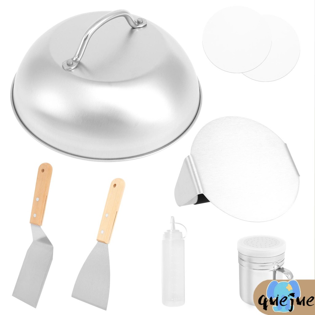 7 ชิ้น Burger กดชุดสแตนเลส Smash Burger Kit Non Stick เครื่องล้างจานปลอดภัย Burger ทําชุดเครื่องมือส