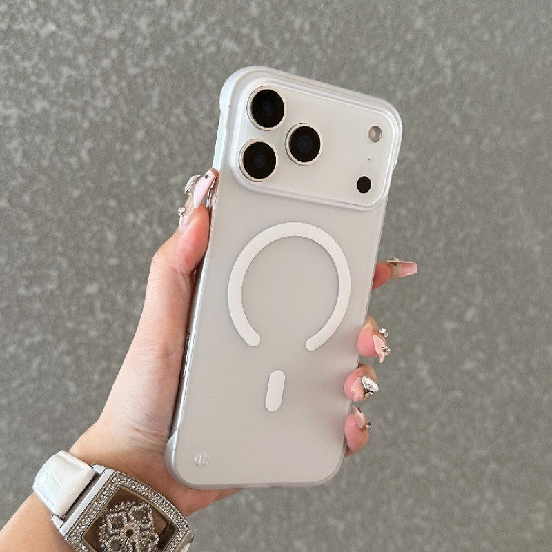 HOCE Ultra Thin Matte Frameless Magnetic CaseสําหรับiPhone 17 Air 16 15 14 Plus 13 12 11 Pro Max Slim Clearเคสโทรศัพท์Cooling Hard PC Cover