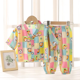 ชุดพักผ่อนเด็ก ขนาด 80-150 ซม. จากผ้าฝ้ายและผ้าไหม สำหรับฤดู…