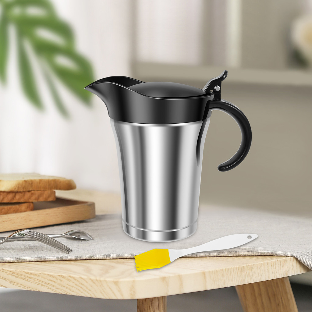 คู่ฉนวน Gravy เรือสแตนเลส Gravy อุ่นเหยือก 750ml ความจุ Gravy เหยือกพร้อมฝาปิดบานพับสําหรับ Gravy SH