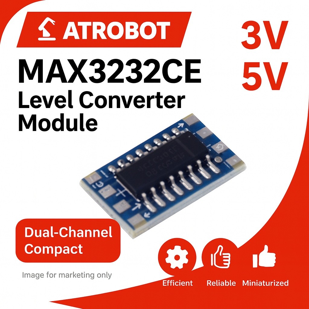 MAX3232CSE โมดูลแปลง RS232-TTL 3-5V 120kbps 2CH ขนาดเล็ก 9x1.8มม พกพาง่าย สำหรับ Arduino