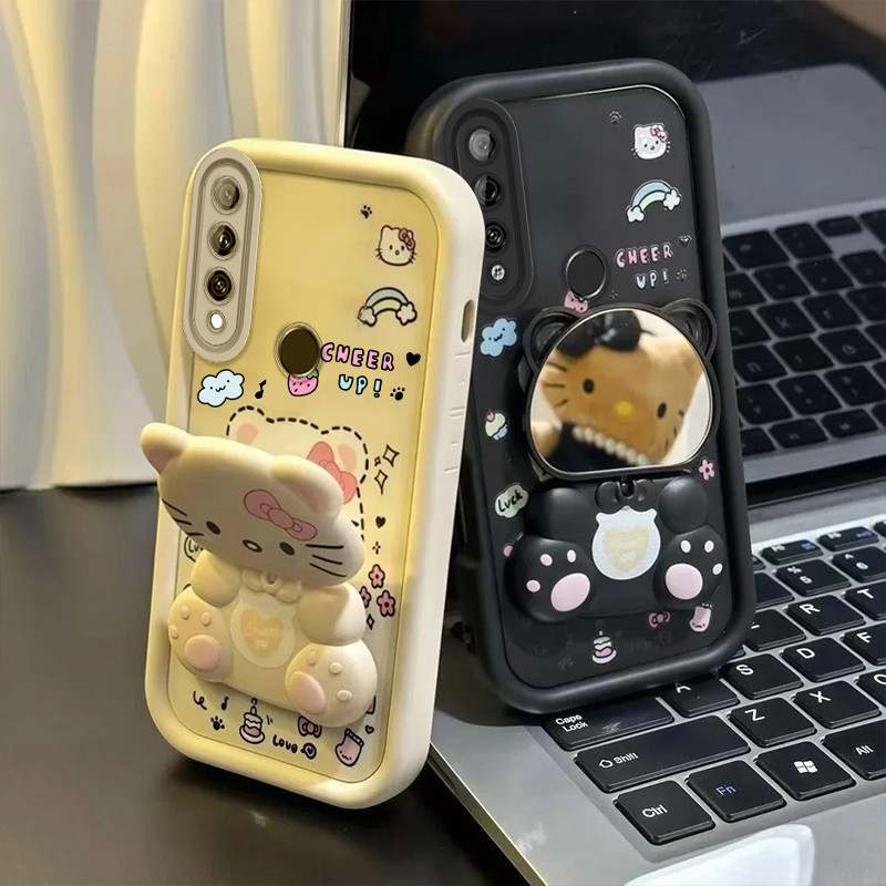 เคสสําหรับ huawei Y6P Y9 prime 2019 y9s เคสโทรศัพท์สุดน่ารักหมุนกระจกยึดเปลือกนิ่ม