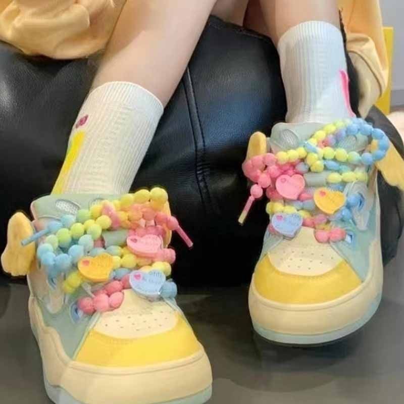 ลูกอมสีสัน Bubble Shoelaces DIY อุปกรณ์สำหรับรองเท้าผ้าใบ.Canvas Shoes Accessories - Xiaowang Boutiq