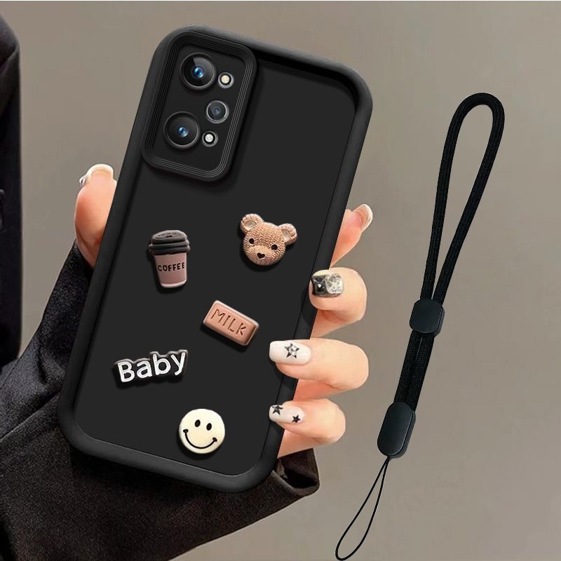 ซิลิโคนนุ่มกรณีตุ๊กตาการ์ตูน 3D สามมิติสร้อยข้อมือเคสโทรศัพท์เหมาะสําหรับ OPPO Realme GT 2 5G/Realme GT Neo2 5G/Realme Q5 Pro 5G/Realme GT Neo 3T 5G
