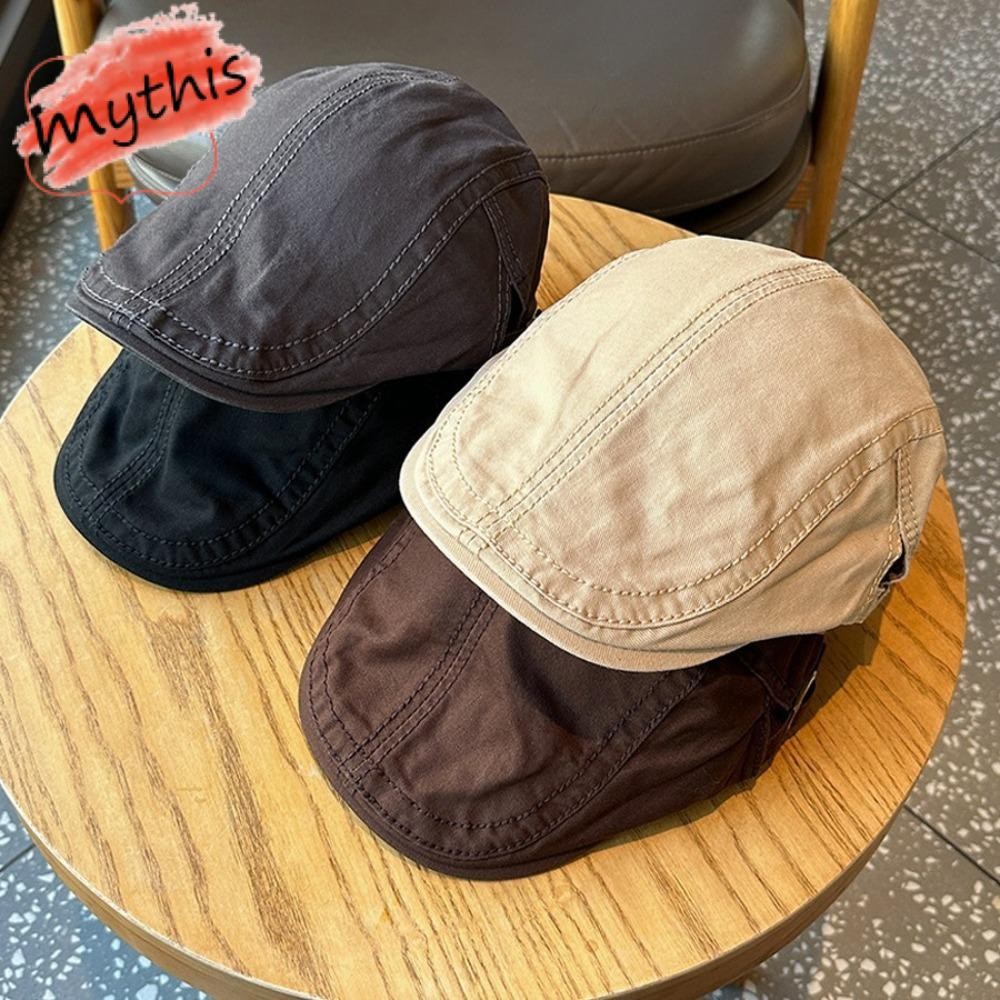 [MYTHIS] Berets, Casual Anti-UV Painter Cap, Retro Solid Color England Hat Women Men