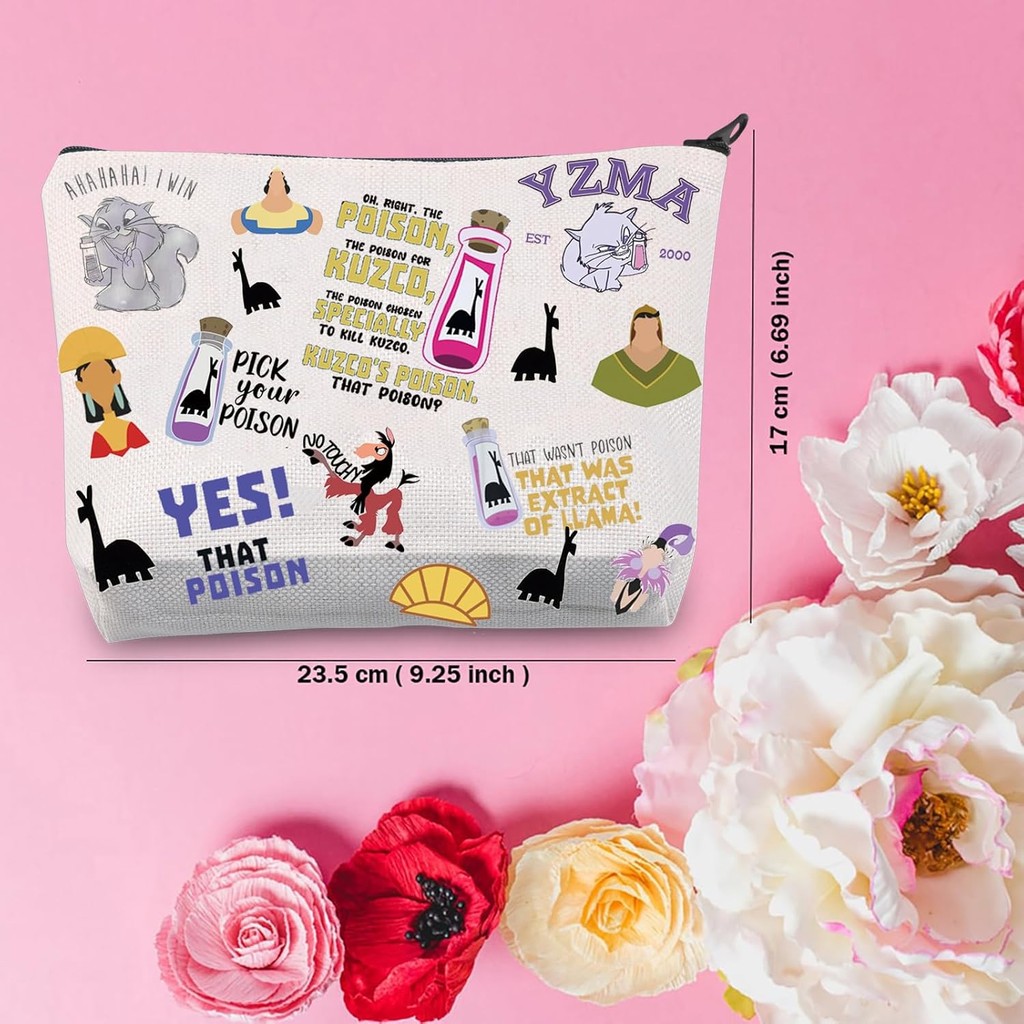 TSOTMO การ์ตูนภาพยนตร์ Merchandise ของขวัญ Kuzco Emperor Movie กระเป๋าเครื่องสําอางสําหรับแฟนภาพยนตร