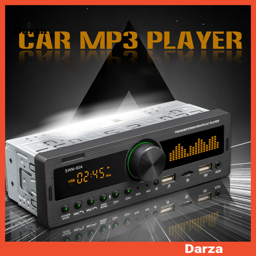 [Dar] SWM-80B เครื่องเล่นวิทยุติดรถยนต์ FM/AM Dual USB สีดํารีโมทคอนโทรลไร้สายเครื่องรับสัญญาณสเตอริ