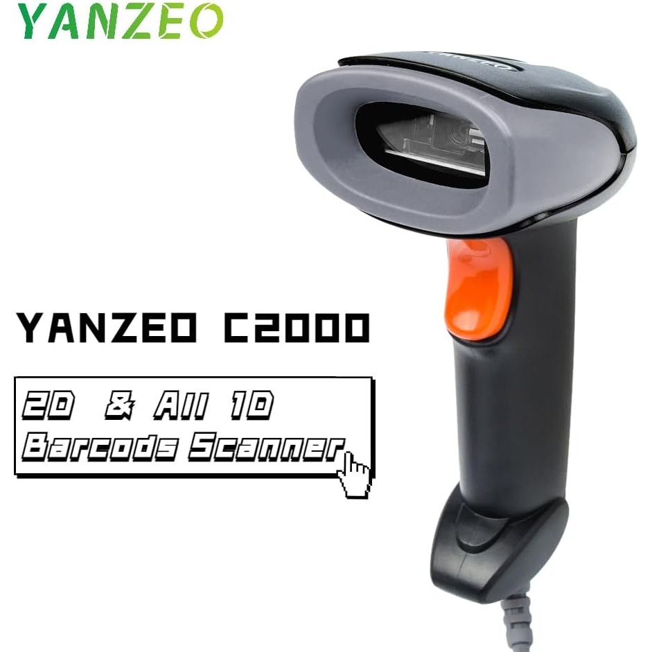Yanzeo 2D Barcode Scanner USB แบบมีสายมือถือความเร็วสูง QR Code Reader สําหรับ Windows/Mac Square PO