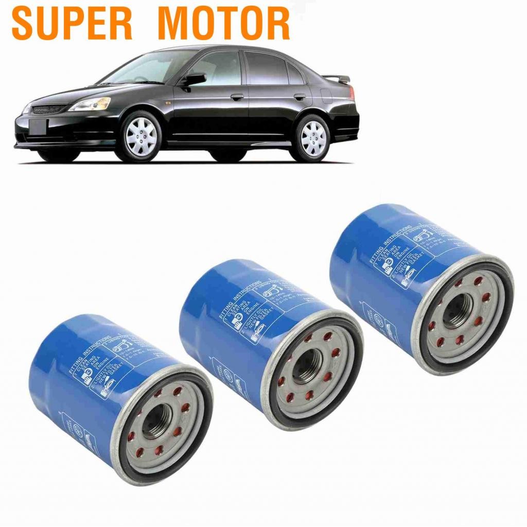 Super  Motor ตัวกรองน้ำมันยาวนานถึงความสะอาดที่ยาวนาน 3PCS 15400 PLM A02 สำหรับการซ่อมรถยนต์