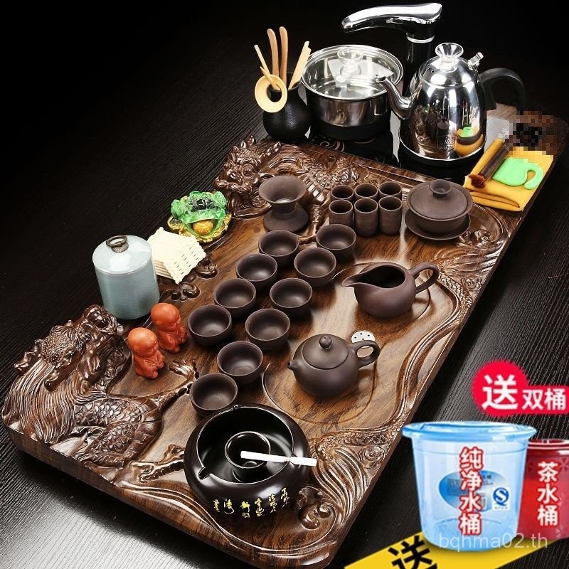 ครัวเรือนอัตโนมัติเตาแม่เหล็กไฟฟ้ากาต้มน้ําแบบบูรณาการถาดชาชุดน้ําชาห้องนั่งเล่นโต๊ะน้ําชาทั้งชุดชาท