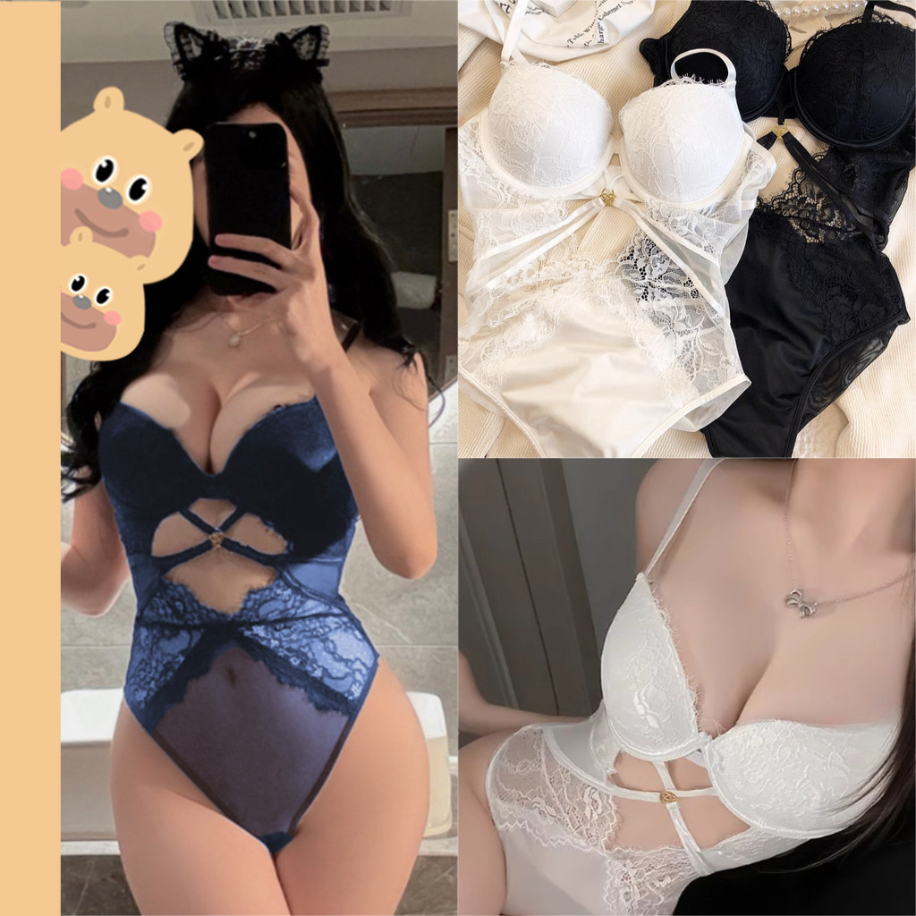 🎀bearbra🎀เซ็กซี่ บราลูกไม้ ชุดบอดี้สูท มีฟองน้ำ ทรงรัดรูป ผ้าร่อง สายเดี่ยว เว้าหลังแซ่บๆ บนบางและหนาล่าง มีโครง พร้อมส่ง
