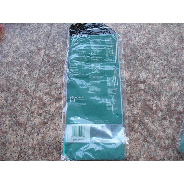 Ansell Ansell 37-176 ถุงมือยางไนไตรทนกรดอุตสาหกรรมทนน้ํามันป้องกันการกัดกร่อนป้องกันเคมี