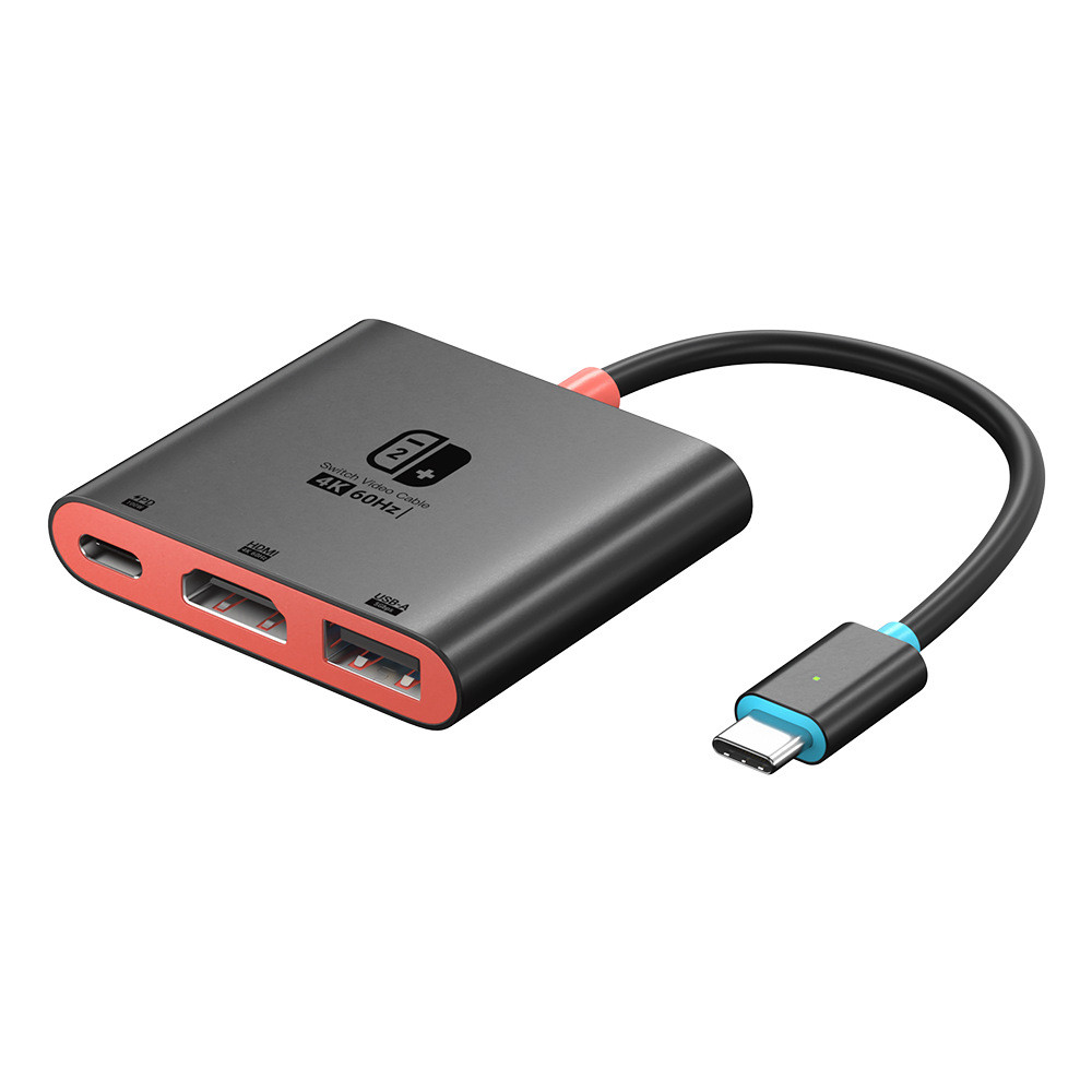 สวิตช์ฮับสําหรับ Nintendo Switch 2/OLED Type-c ถึง 4K 60hz HDMI-อะแดปเตอร์ USB 3.0 100W PD Docking Station สําหรับแล็ปท็อป iPad Mac