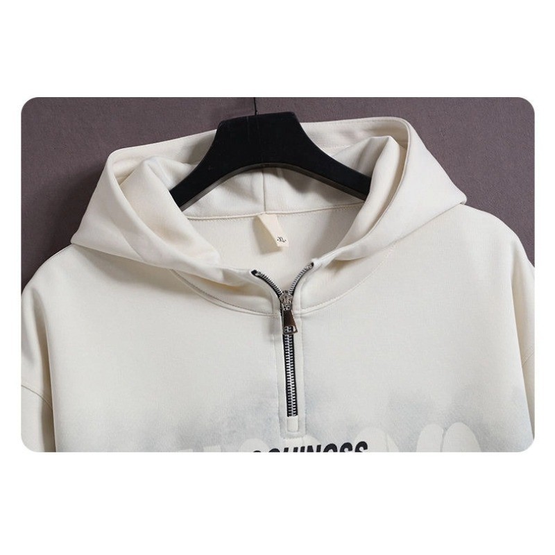 เสื้อกันหนาวครึ่งซิป ม-8เอ็กแอล สไตล์เกาหลี อินเทรนด์ หลวมสบาย มีหมวก สำหรับผู้ชาย ราคา ถูกที่สุด ดีลบีเคเค แกลเลอรีภาพที่ 6
