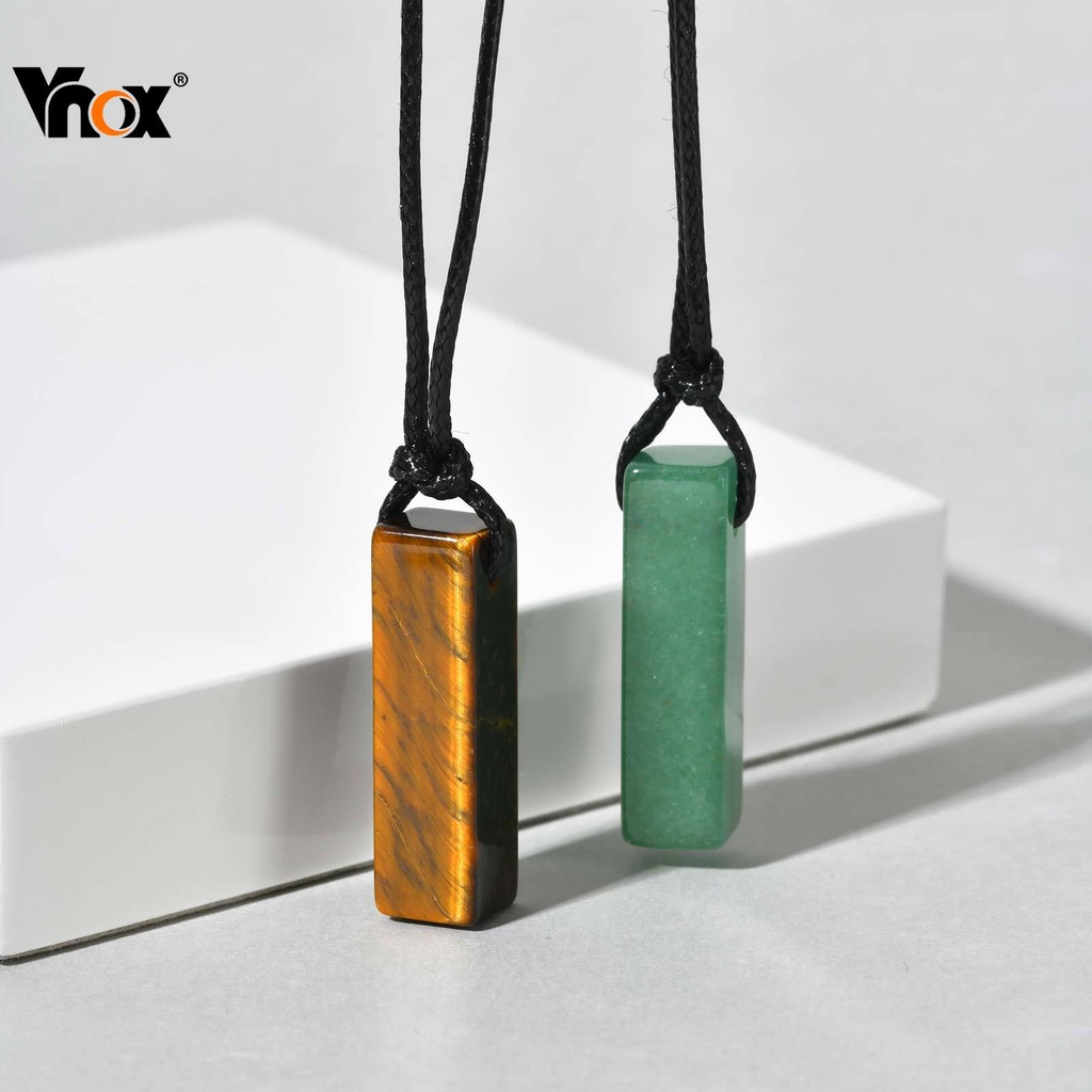 VNOX วีน็อกซ์ สร้อยคอจี้หินธรรมชาติสําหรับผู้หญิงผู้ชาย,ปรับสุขภาพรักษาผู้ชายเครื่องประดับของขวัญ