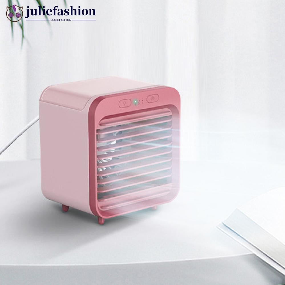 JULIEFASHION Mini Air Conditioner Air Cooler Fan USB ชาร์จแบบพกพา 3 เกียร์ Air Cooling Fan พัดลมตั้ง