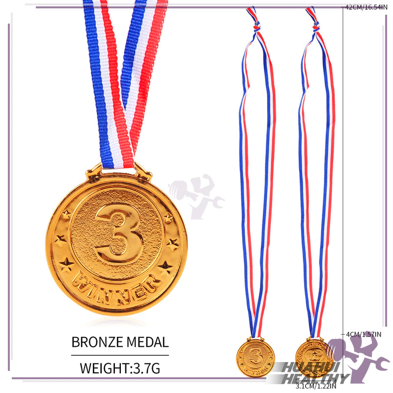 รางวัลวินเนอร์เกมกีฬา สีทอง สีเงิน สีบรอนซ์ พร้อมสายคล้องคอ ลายตัวเลข อันดับ 1,2,3 งานกีฬาสี ของเล่นสําหรับปาร์ตี้ thumbnail 9