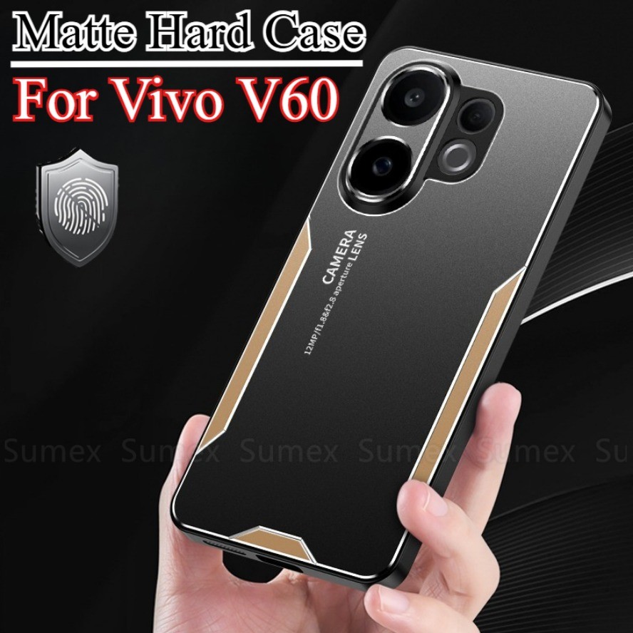 Matte Metal Hard เคสโทรศัพท์สําหรับ Vivo V60 V2511 5G กล้องเลนส์ป้องกันกรณีกันกระแทกปกหลัง Vivov60 V