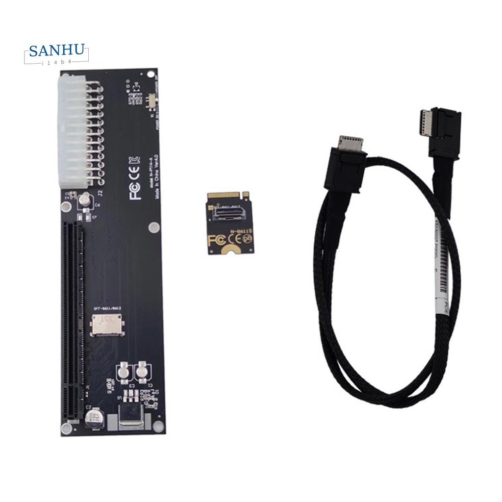 PCI-E 3.0 M-Key M.2 ถึง Oculink SFF-8612 SFF-8611 อะแดปเตอร์โฮสต์ PCB สีดําภายนอกกราฟิกการ์ด SSD สํา
