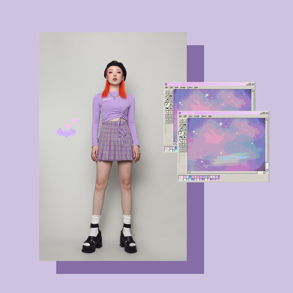 EHO Preferred-Hem สายรัดด้านข้าง Drawstring Slim-fit Slimmer ดูรอบคอสั้น Bottoming เสื้อแขนยาวเสื้อย