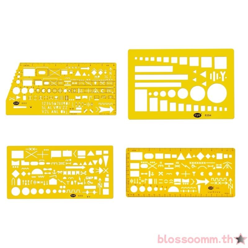 BLOSS Standard Graph Template Stencil พร้อมสัญลักษณ์สําหรับการวาดภาพและร่างบนยุทธวิธีแผนที่