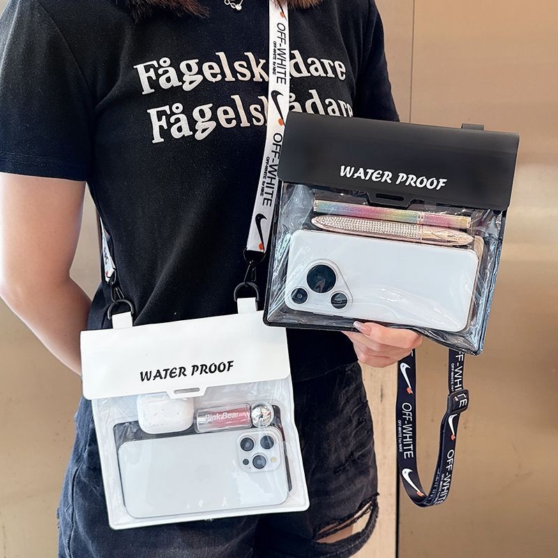 ขนาดใหญ่-ความจุโทรศัพท์มือถือกระเป๋ากันน้ําหน้าจอสัมผัสว่ายน้ําดําน้ํา Drifting น้ําพุร้อน Seaside P