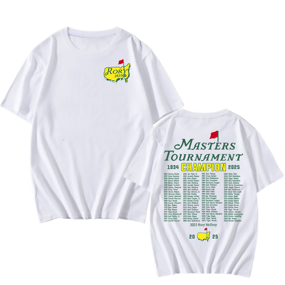 เสื้อT Rory McIlroy Masters Champion ปีใหม่ สำหรับแฟนกอล์ฟ