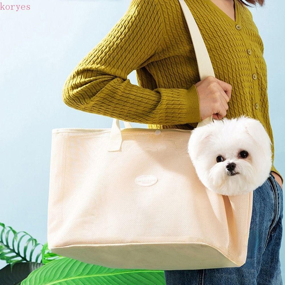 KORYES Puppy Cats Sling Bag, Mesh Soft Puppy Shoulder Handbag, Pet Supplies Lightweight Anti-Escape 