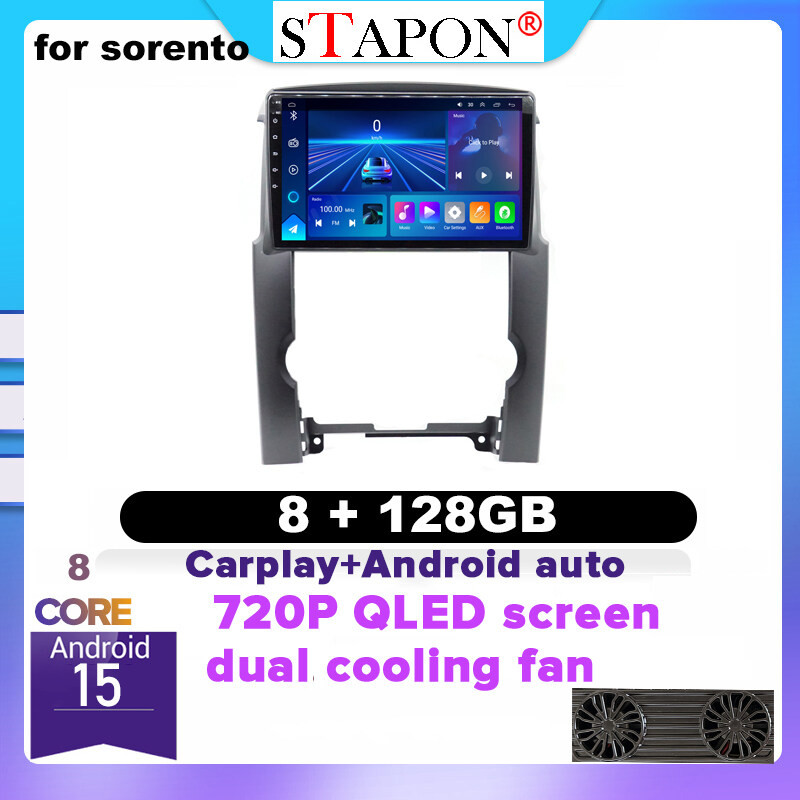 STAPON 10 นิ้ว 8+128G สําหรับ kia severento 2009-2015 Android15 octa core 1280x720P QLED หน้าจอ dual