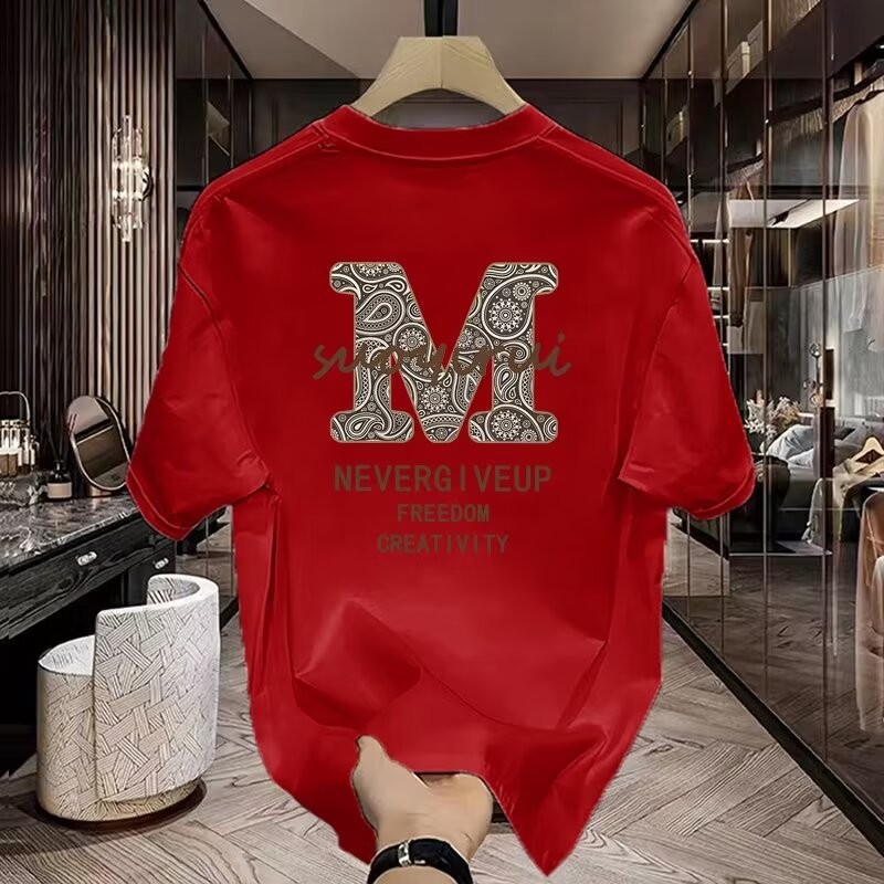 ทีเชิ้ต INS เทรนดี้ อินเทอร์เน็ตเซเลบริตี้ COD ฤดูร้อน 23 เรียบง่ายหลวมใหม่แขนห้าส่วน เสื้อพิมพ์ผู้ช