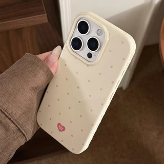 รวมทุกอย่าง Contrast Color Simple Polka Dot เคสโทรศัพท์ป้องกันเหมาะสําหรับ TPU สําหรับ iPhone12 13 14 15 16 17Pro Max