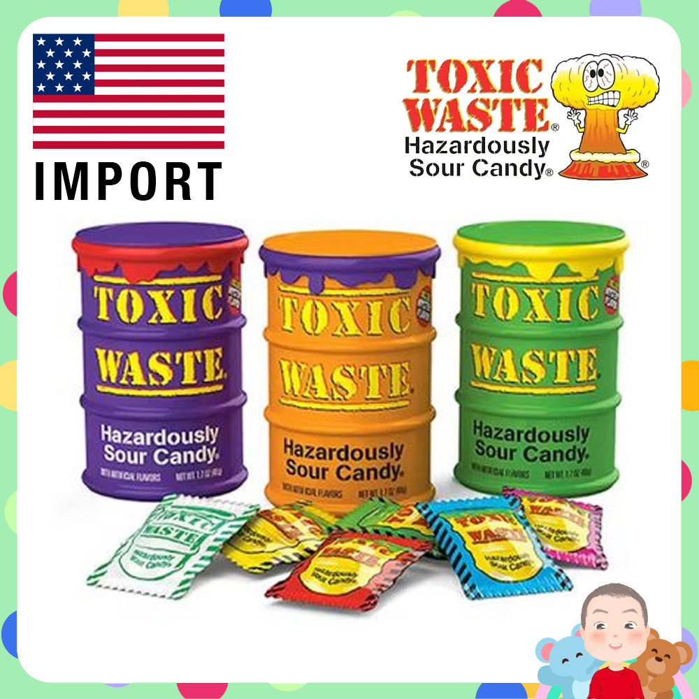 พร้อมส่ง 🚚 นำเข้าจาก 🇺🇸 🥁🍬 Toxic Waste Special Edition Color Drums Assorted Super Sour Candy  🍋🍏🍓