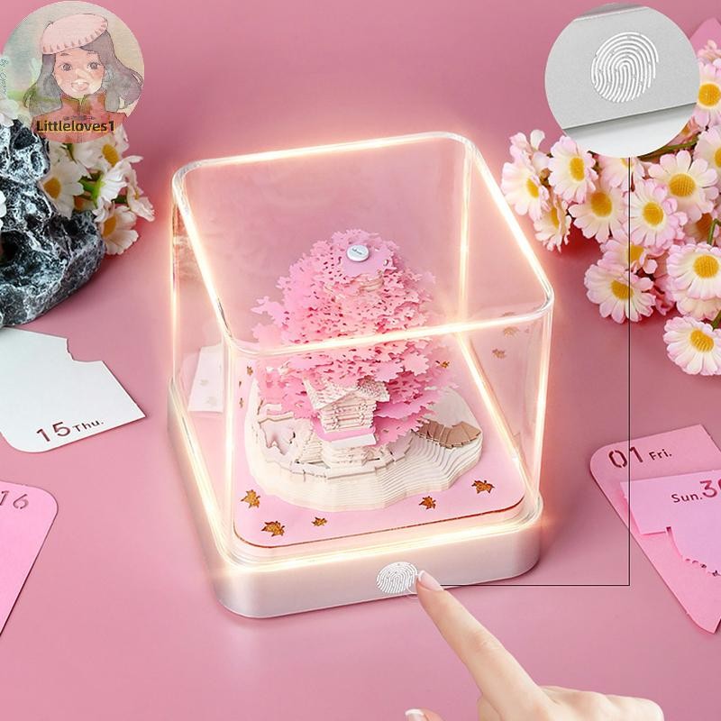 Littlelove Time Piece ปฏิทิน 2026 ปฏิทินตั้งโต๊ะพร้อมไฟ LED 3D ปฏิทินฉีกขาดกระดาษแกะสลัก Art Pad Notepad ของขวัญสําหรับคริสต์มาสพิธีขึ้นบ้านใหม่เดสก์ท็อปตกแต่ง TH - รูปที่ 6