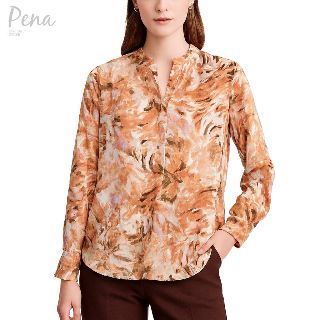 Pena house เสื้อเบลาส์แขนยาวลายอาร์ต คอปกสกิ๊ปเปอร์ POSL092501