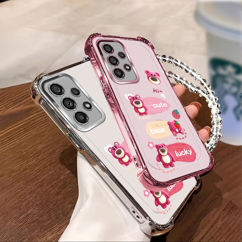 เหมาะสําหรับ Samsung A32 4G A52 A52S 5G เคสโทรศัพท์กันกระแทกElectroplatedพร้อมlotso TPUปลอกป้องกันนุ่มXYX