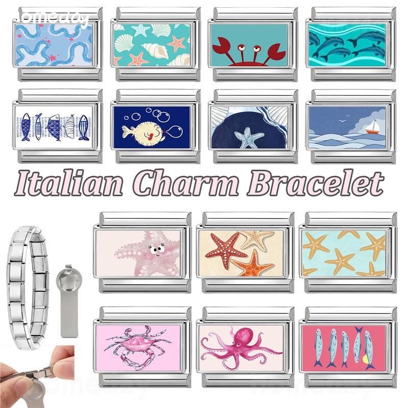 สร้อยข้อมือสแตนเลสสไตล์อิตาเลียน ขนาด 9 มม., อัปกรณ์ทำเองและตกแต่งได้